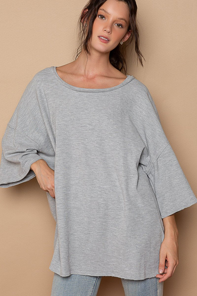 Charli Oversized Waffle  T-shirt