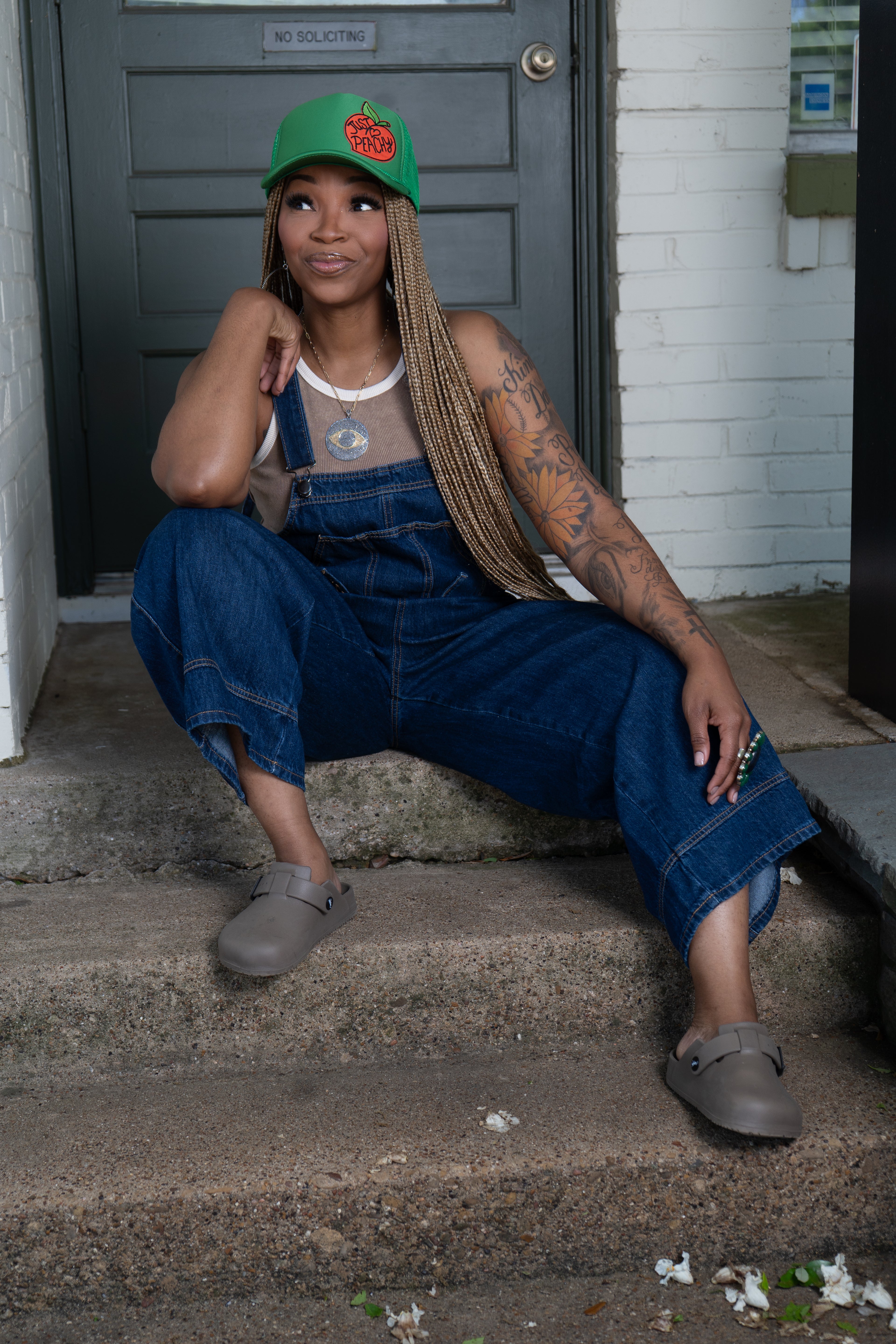 Gwen Denim Tie Back Overalls