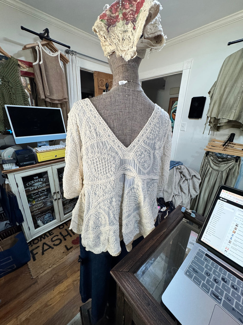 Mika V-neck Embroidered Top