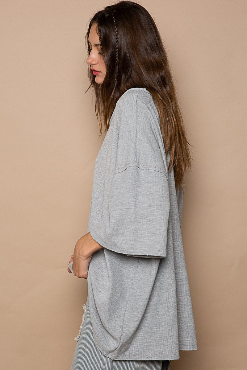 Charli Oversized Waffle  T-shirt