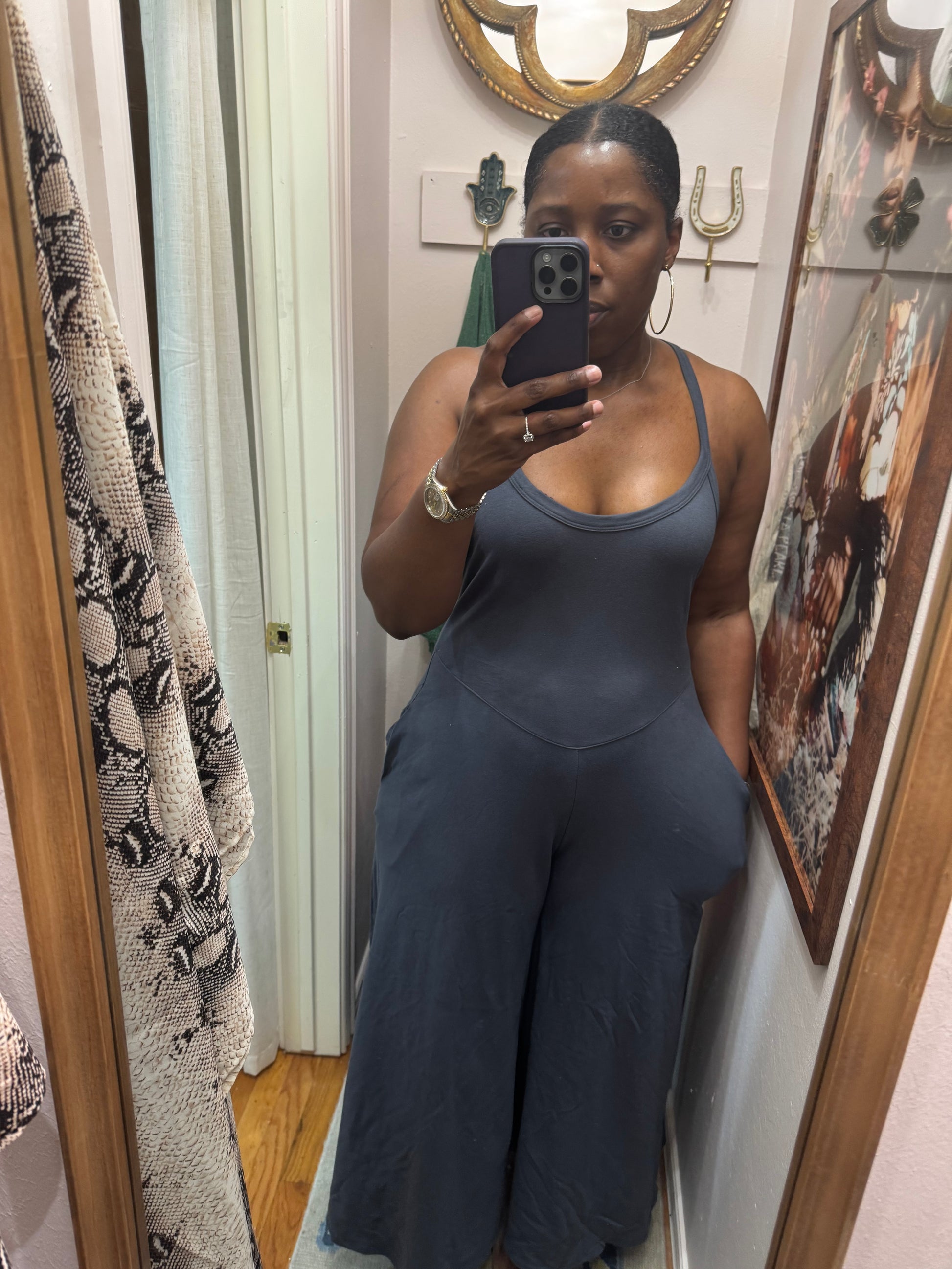 Leesa Cross Back Wide Leg Jumpsuit