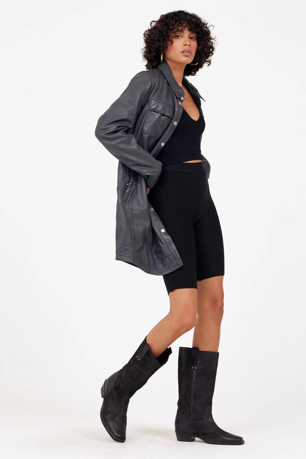 Miha Long Leather Jacket