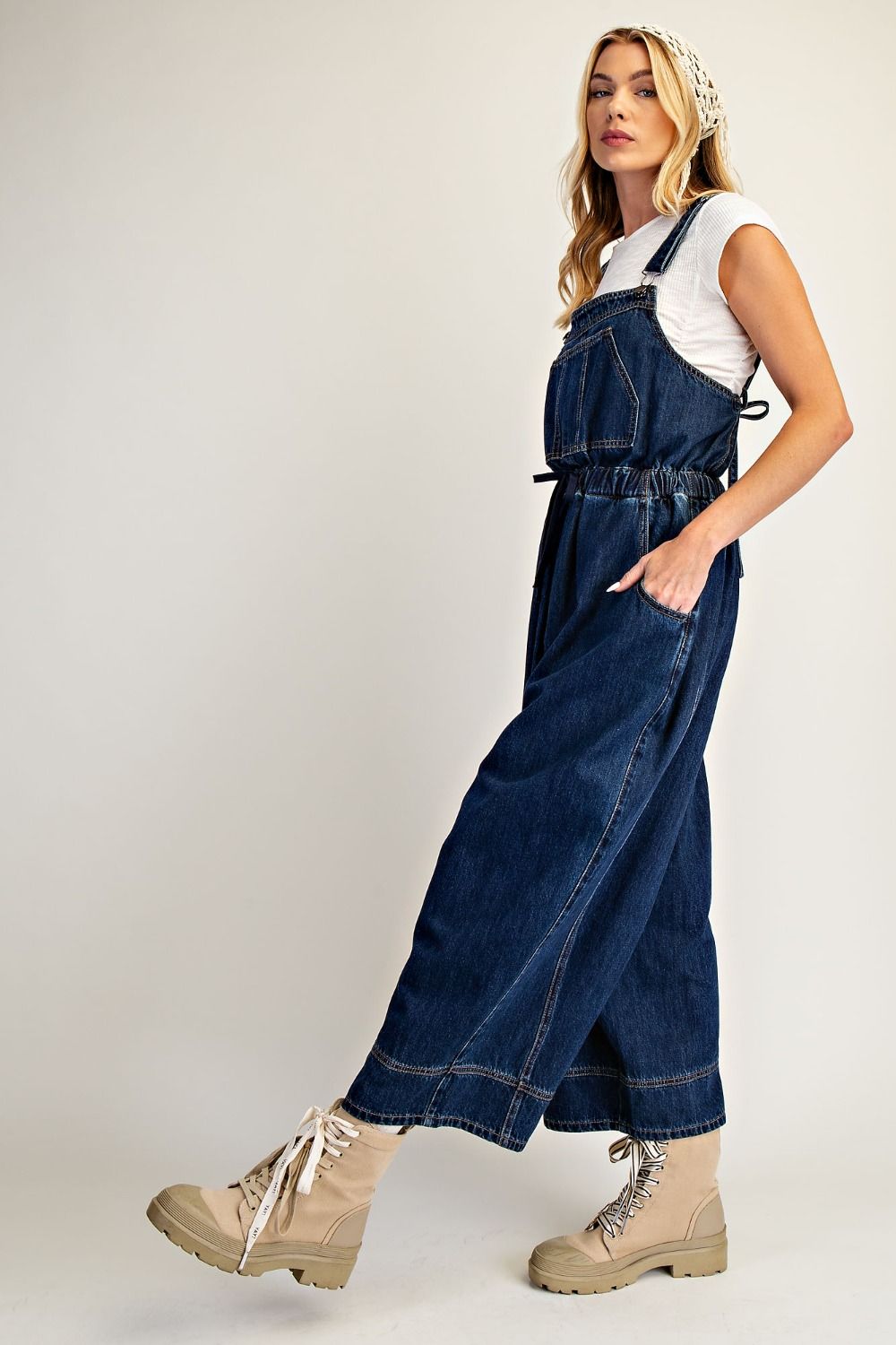 Gwen Denim Tie Back Overalls