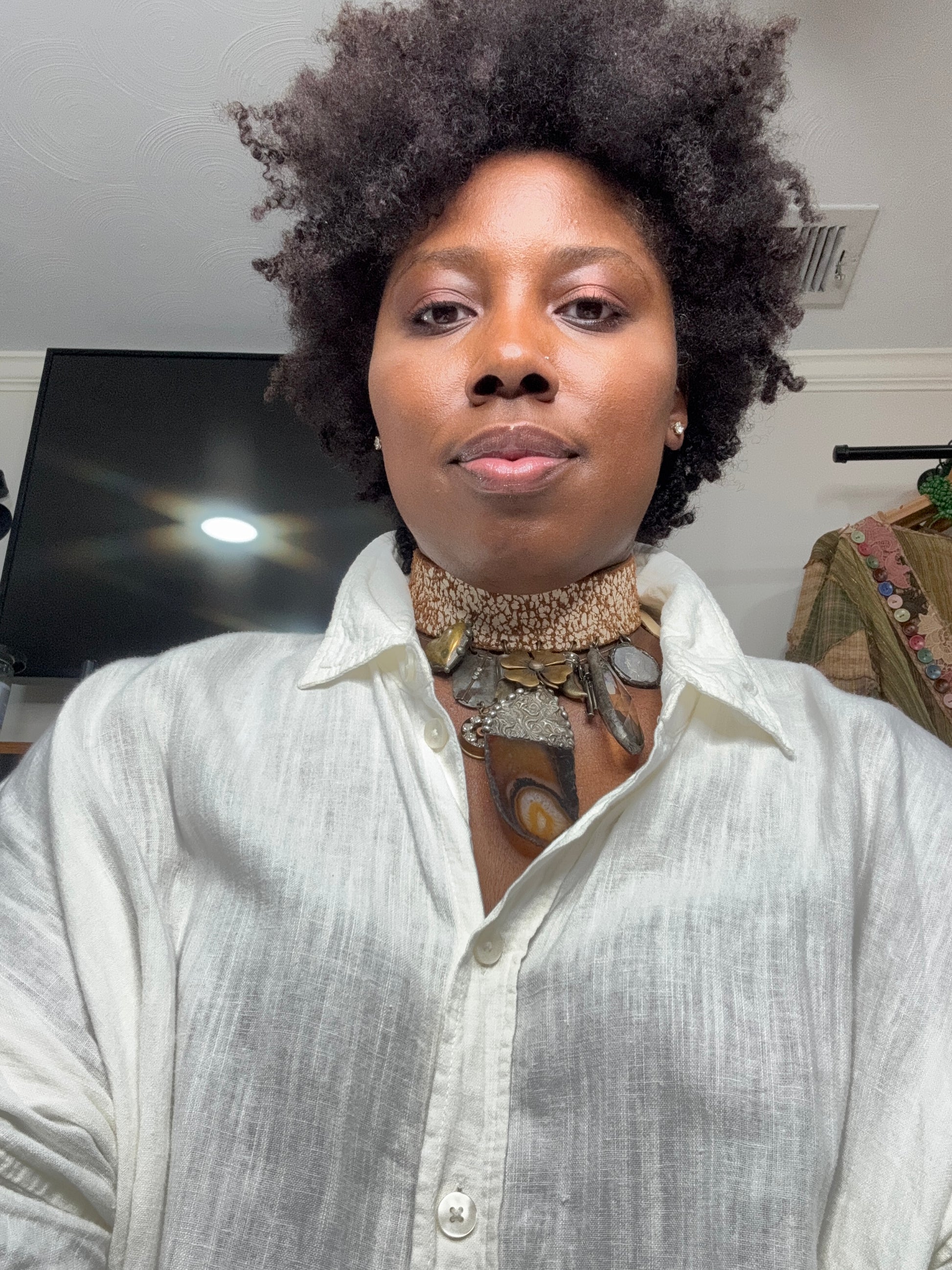 Brandee Leather Charm Chocker
