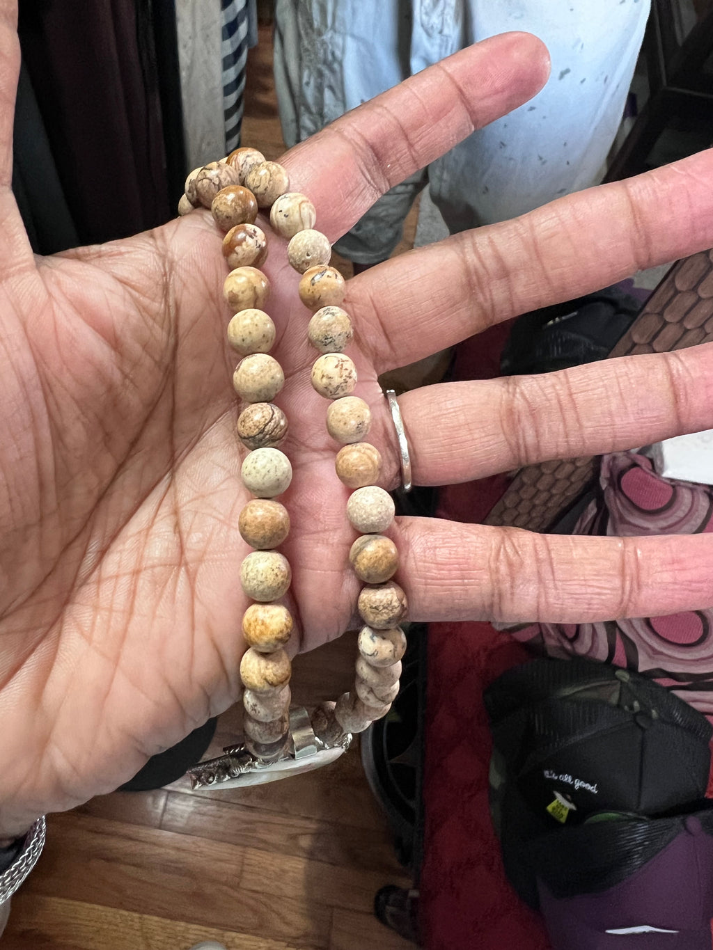 Jasper and Crescent Necklace