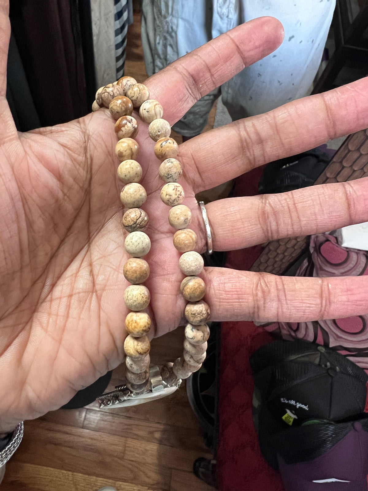 Jasper and Crescent Necklace
