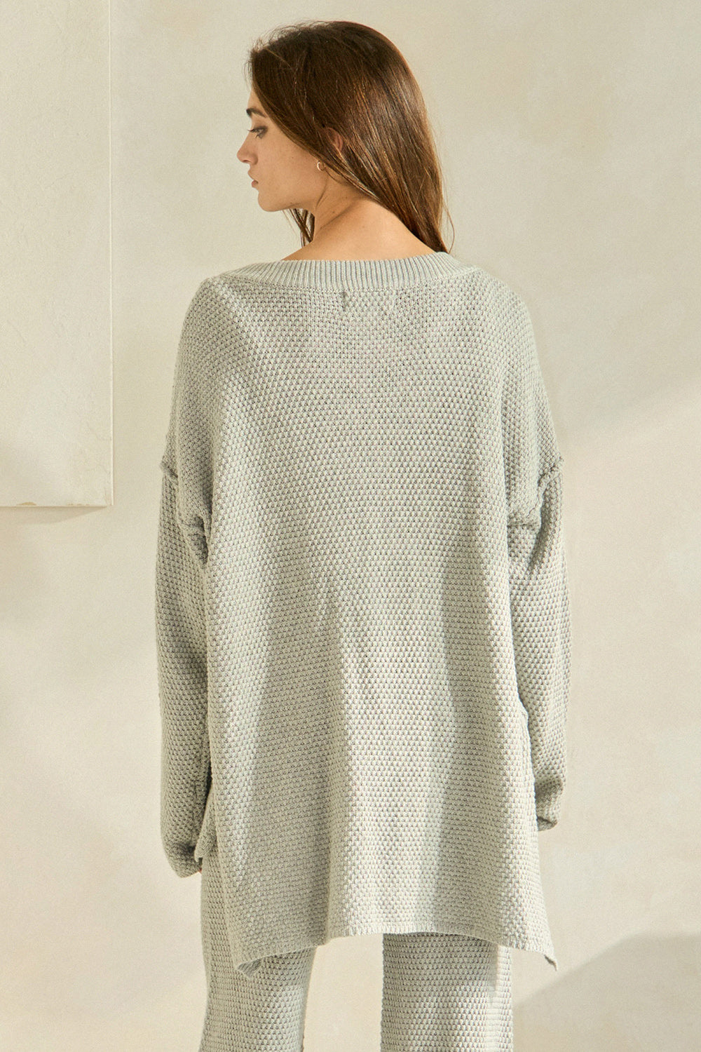 Heather Oversize Henley Top