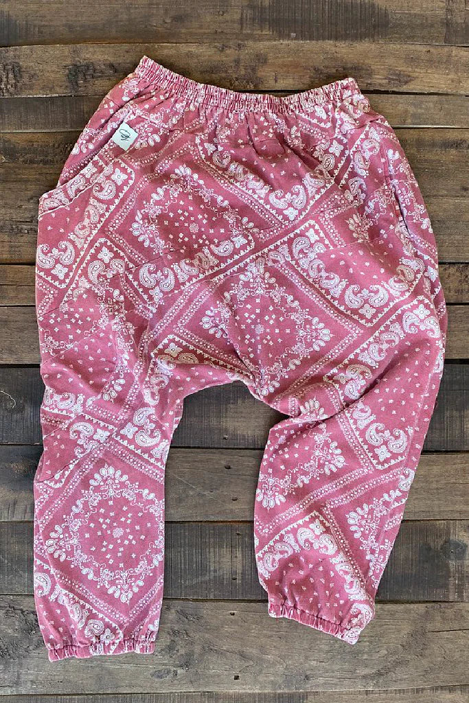 Paisley Vintage Crimson Bandana Harem sweatpant