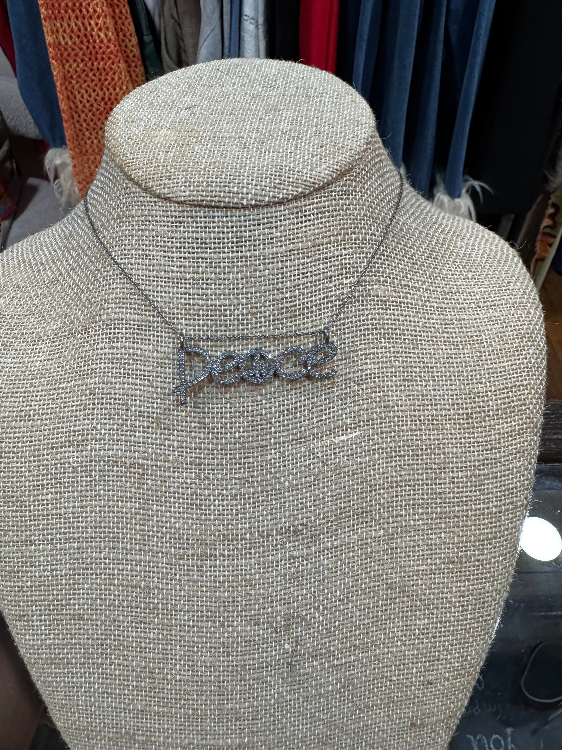 Bone Arrow, Peace, & Love Diamond Necklace