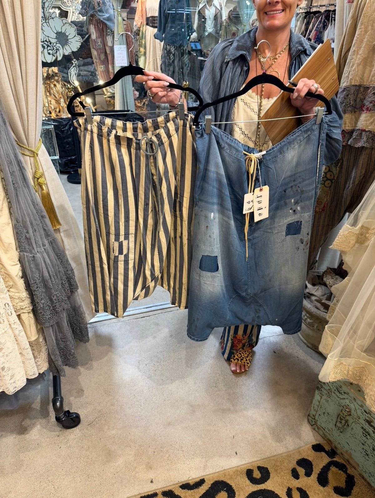 Bea Chambray Harem Pant (Dk. Denim)