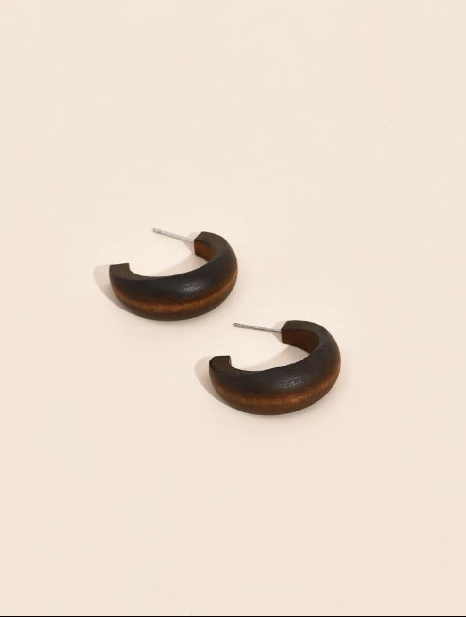 Lori Small Wooden Hoop Earrings