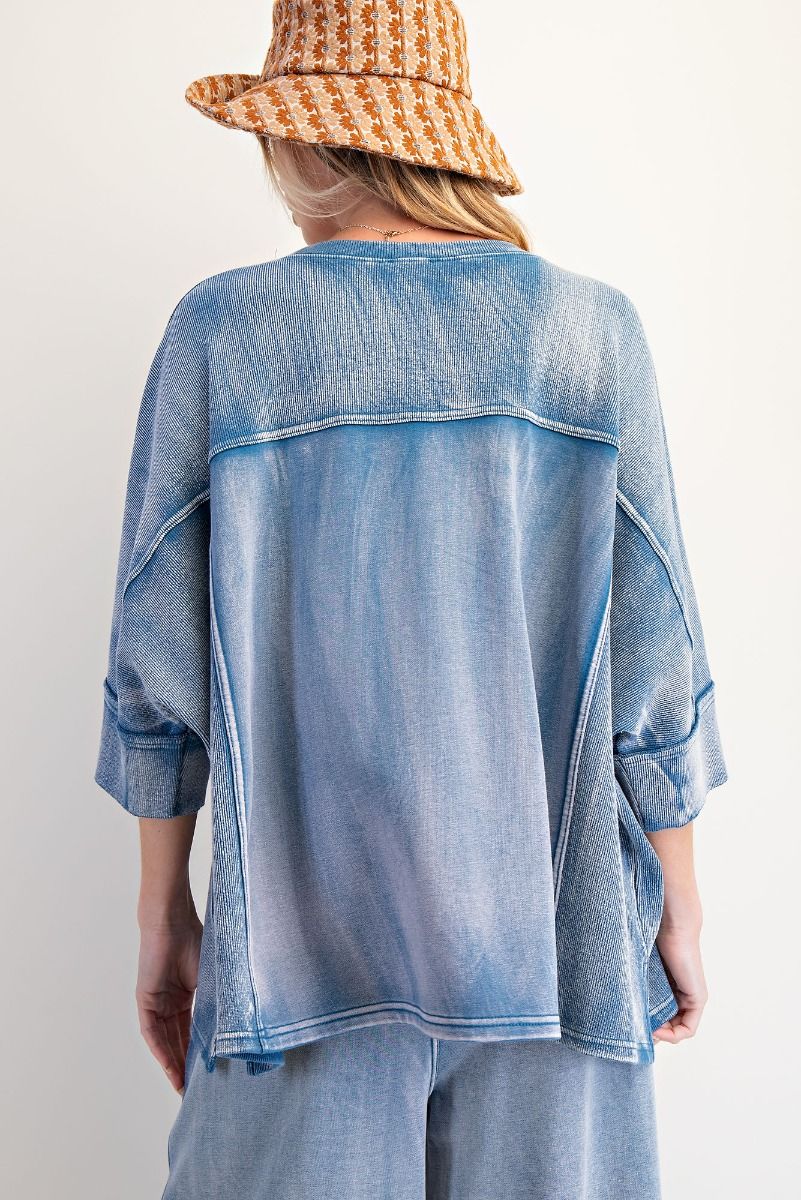 Monday Blues Terry Knit Tee