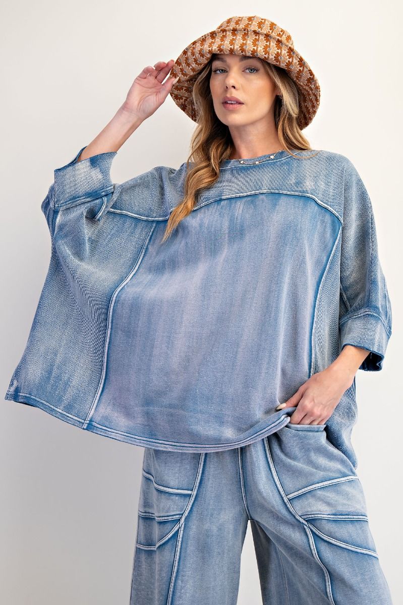Monday Blues Terry Knit Tee