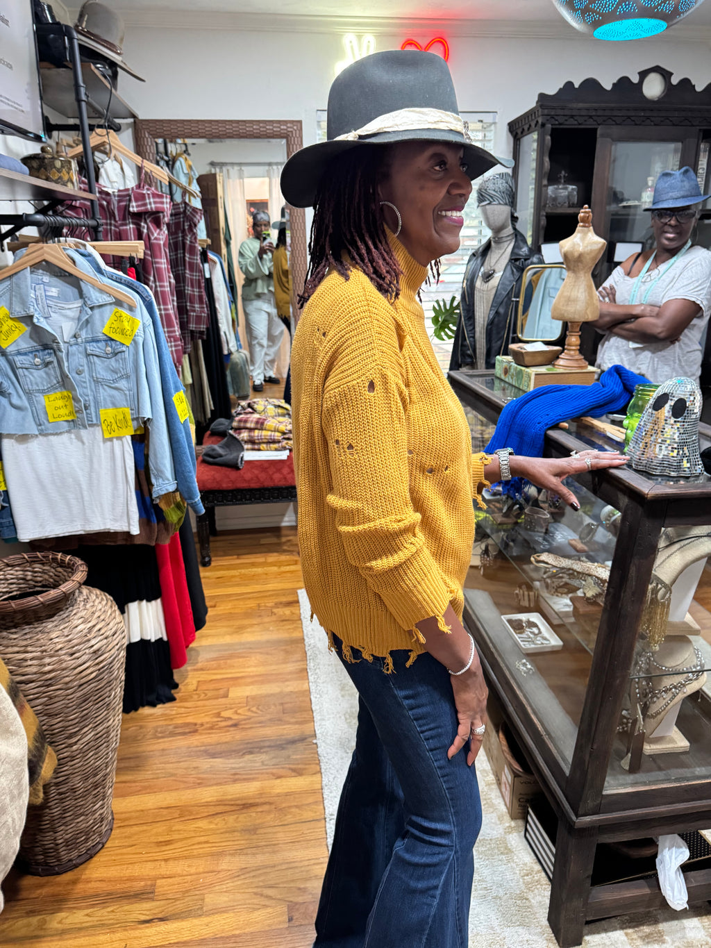 Lauren Cold shoulder distressed Sweater