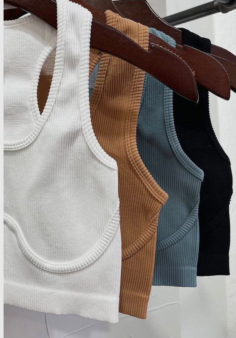 Brandy Ribbed Cropped Tank