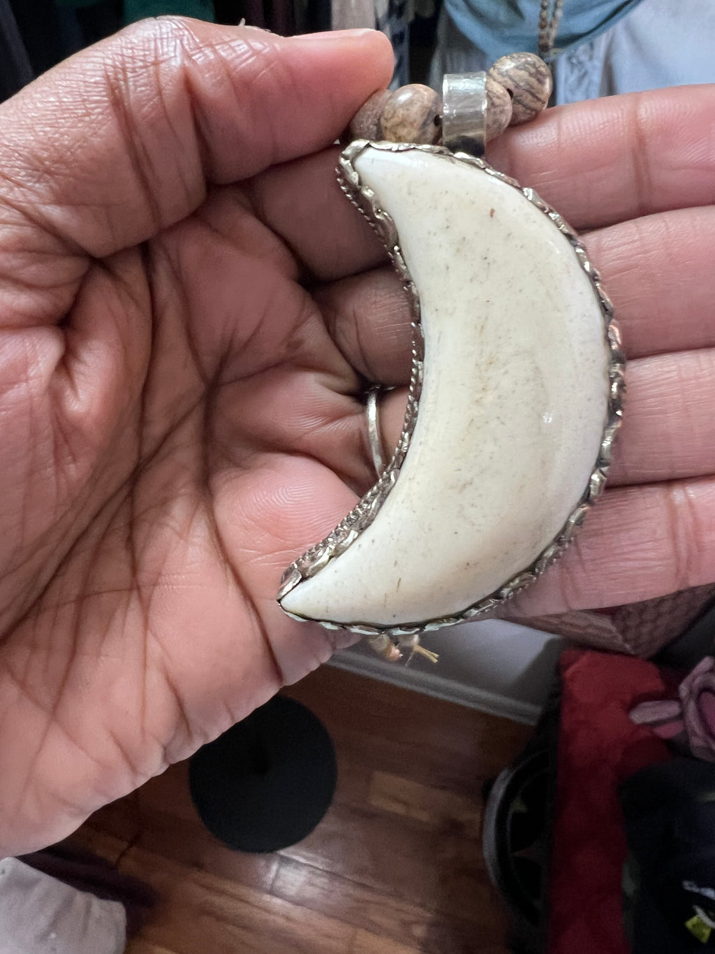 Jasper and Crescent Necklace