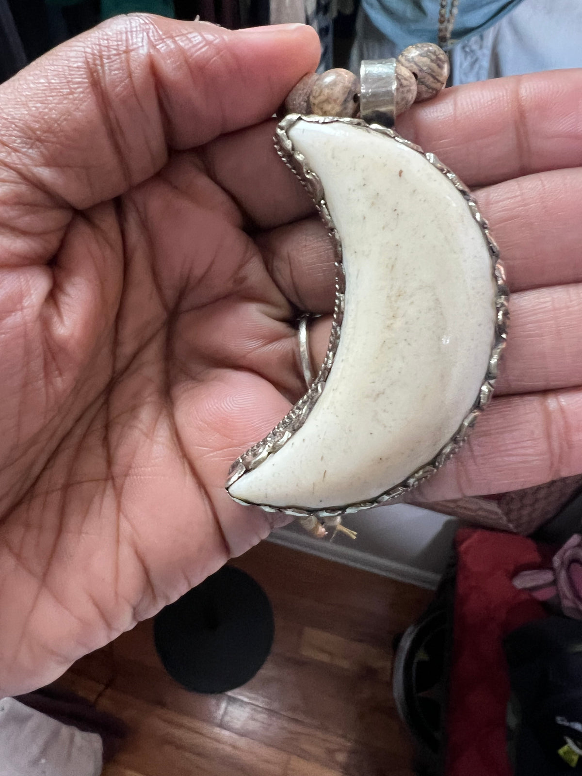 Jasper and Crescent Necklace