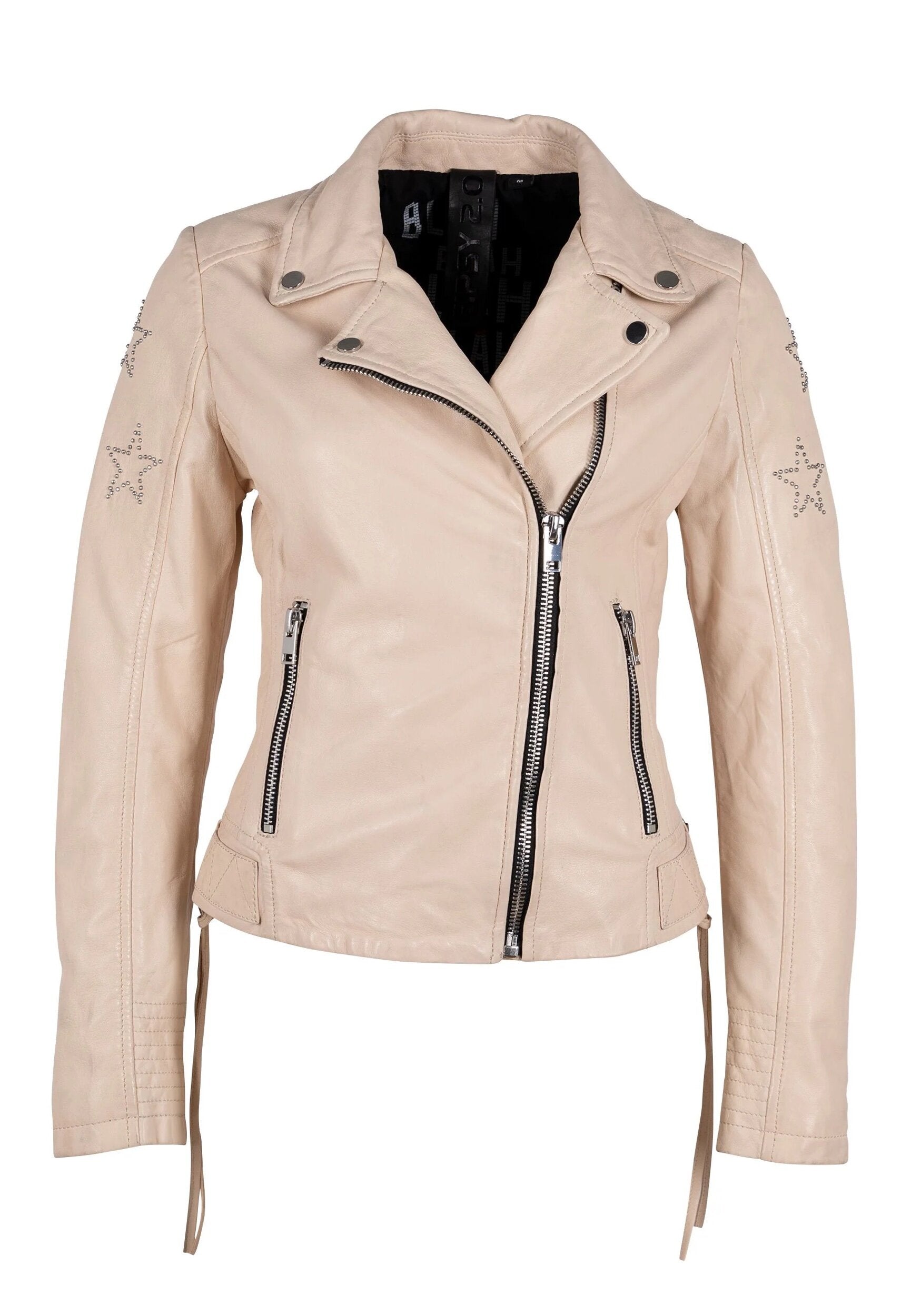 Waynna Slim Leather Jacket (star back detail)