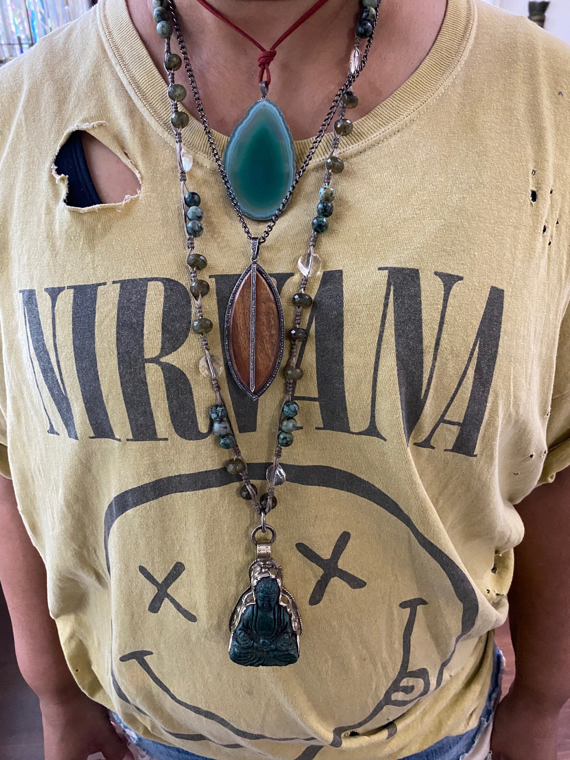 Macie Green Agate Necklace