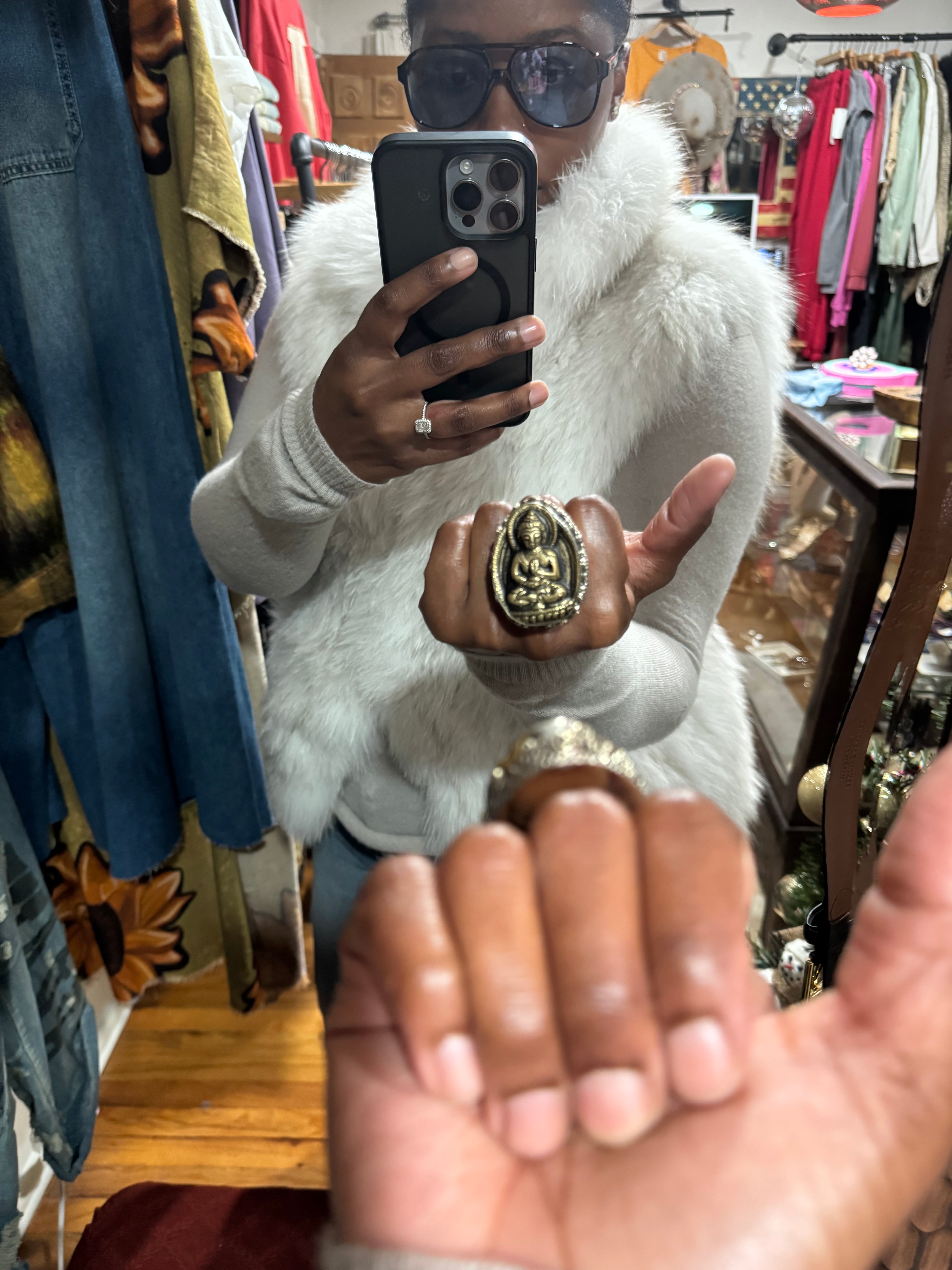 Golden Statement Buddha Ring