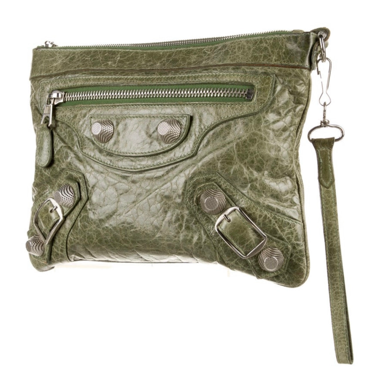 Balenciaga Motocross Leather Clutch