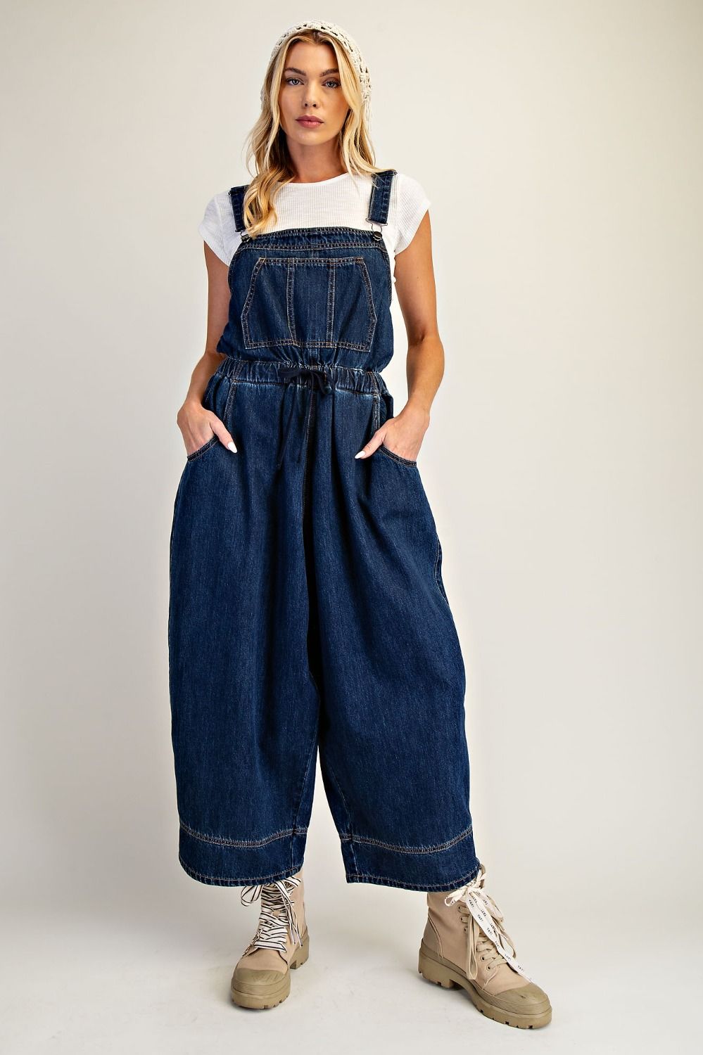Gwen Denim Tie Back Overalls