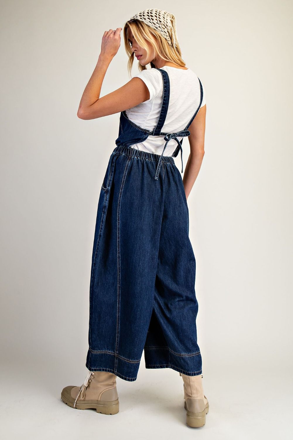 Gwen Denim Tie Back Overalls