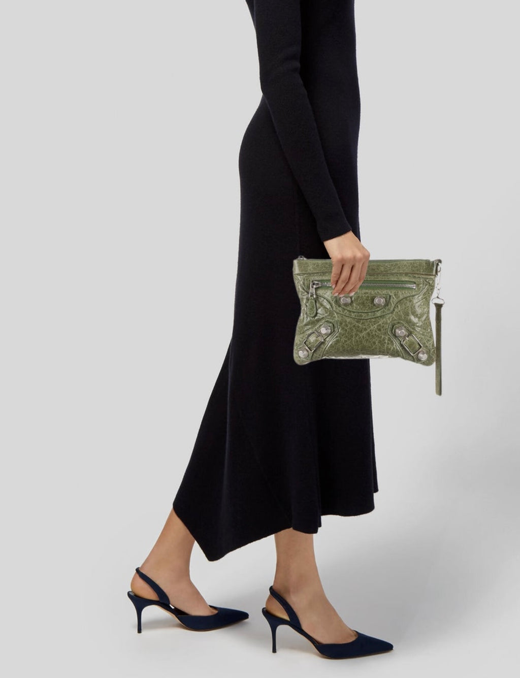 Balenciaga Motocross Leather Clutch