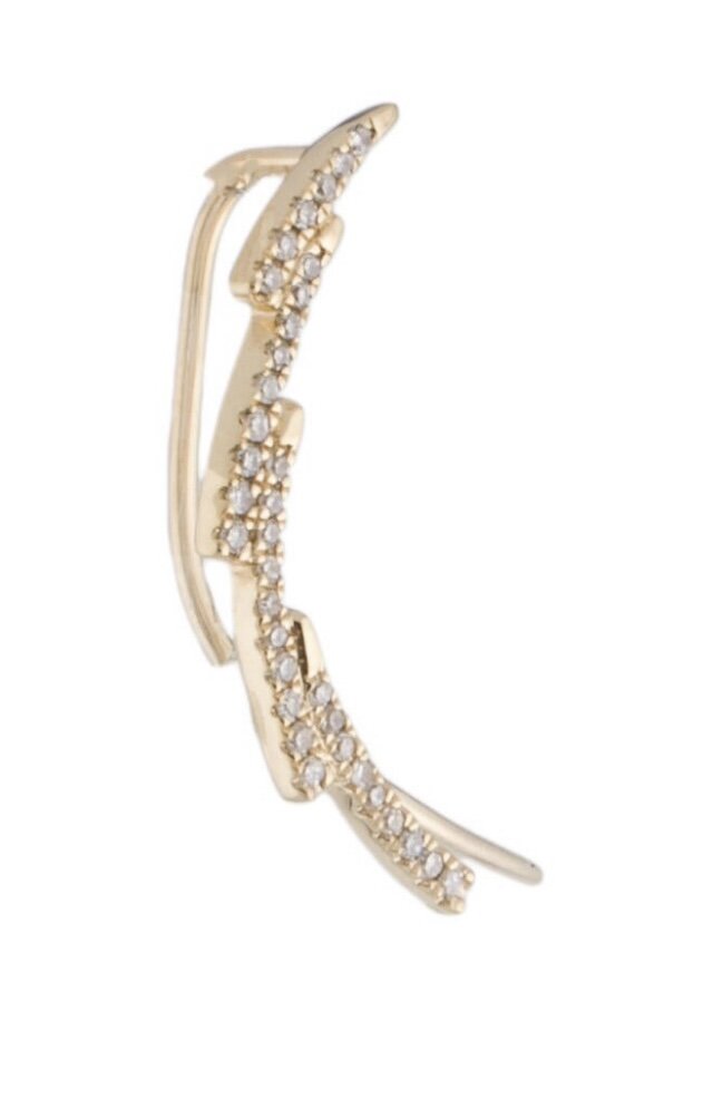 14K Diamond Ear Climber Earring