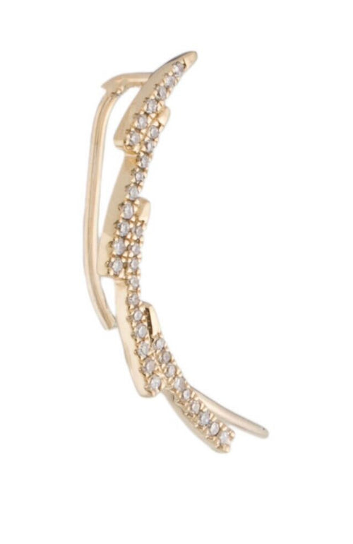14K Diamond Ear Climber Earring