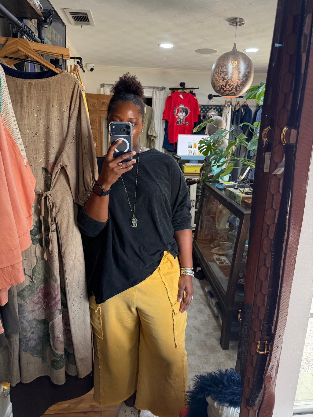 Be Free 3/4 sleeve top - Vintage Black