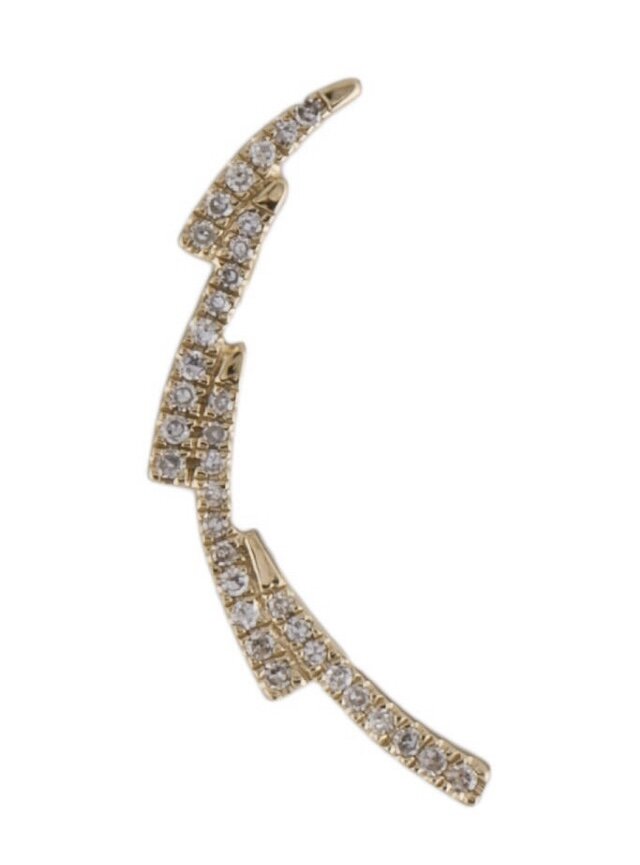 14K Diamond Ear Climber Earring