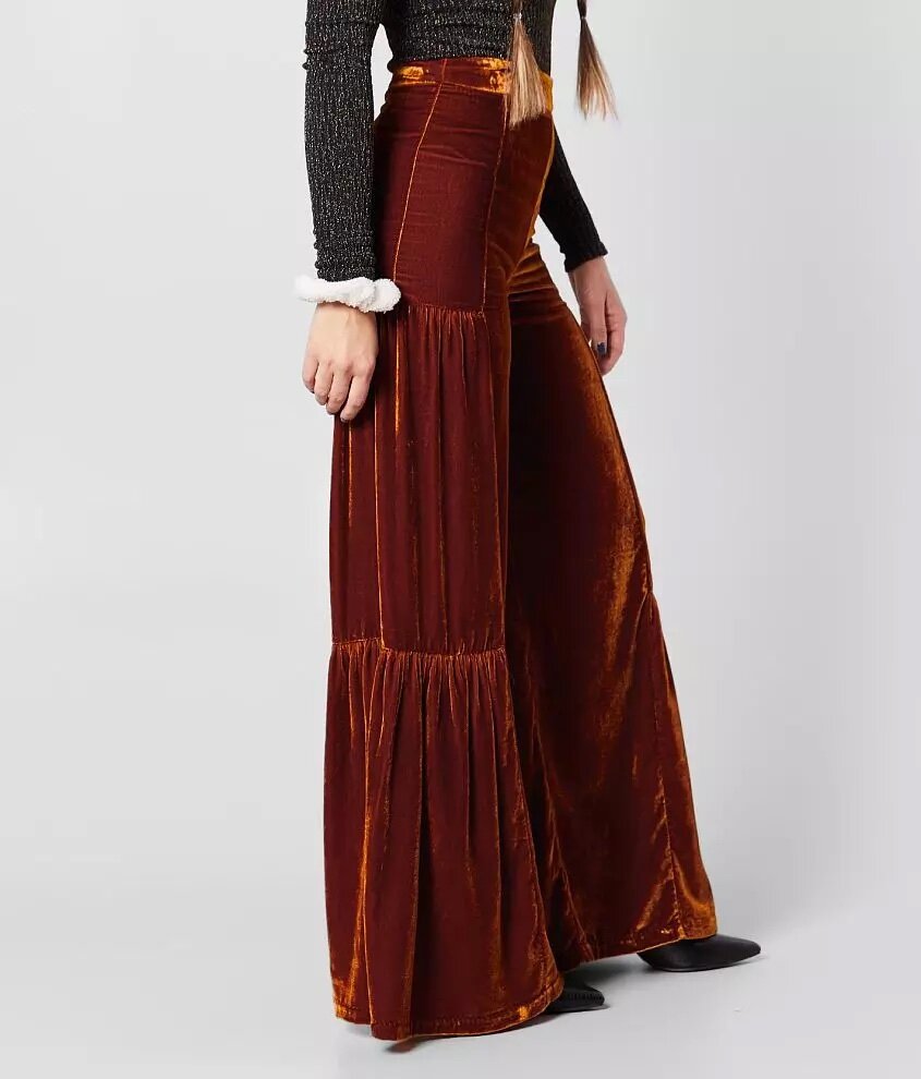 FREE PEOPLE Say La Vie Wide Leg Velvet Pant