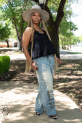 Casey Sleeveless Bubble Hem Crochet Top