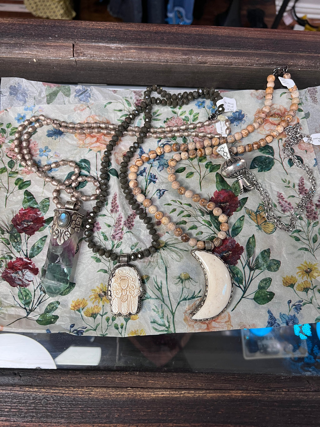 Jasper and Crescent Necklace
