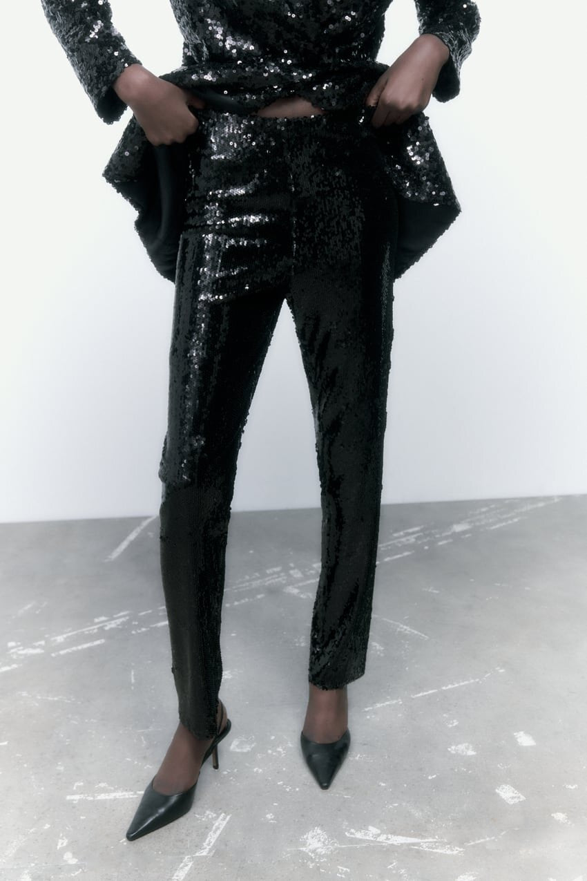 Black Sequin Pants NWT