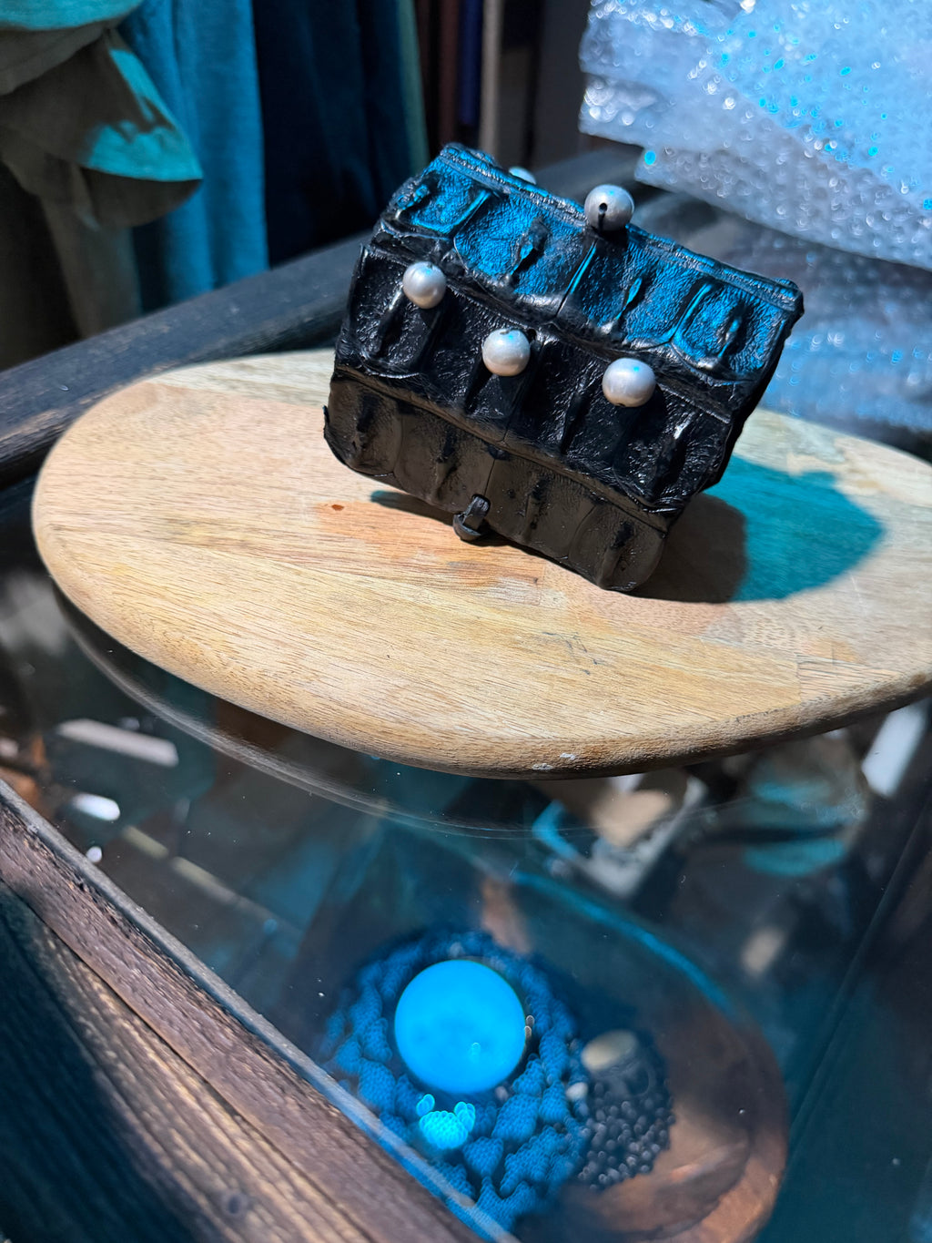 Enzo Crocodile & Pearl Cuff
