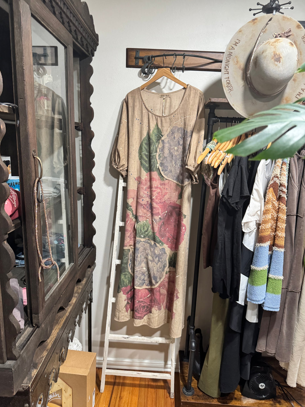 Full of Roses Linen Dress