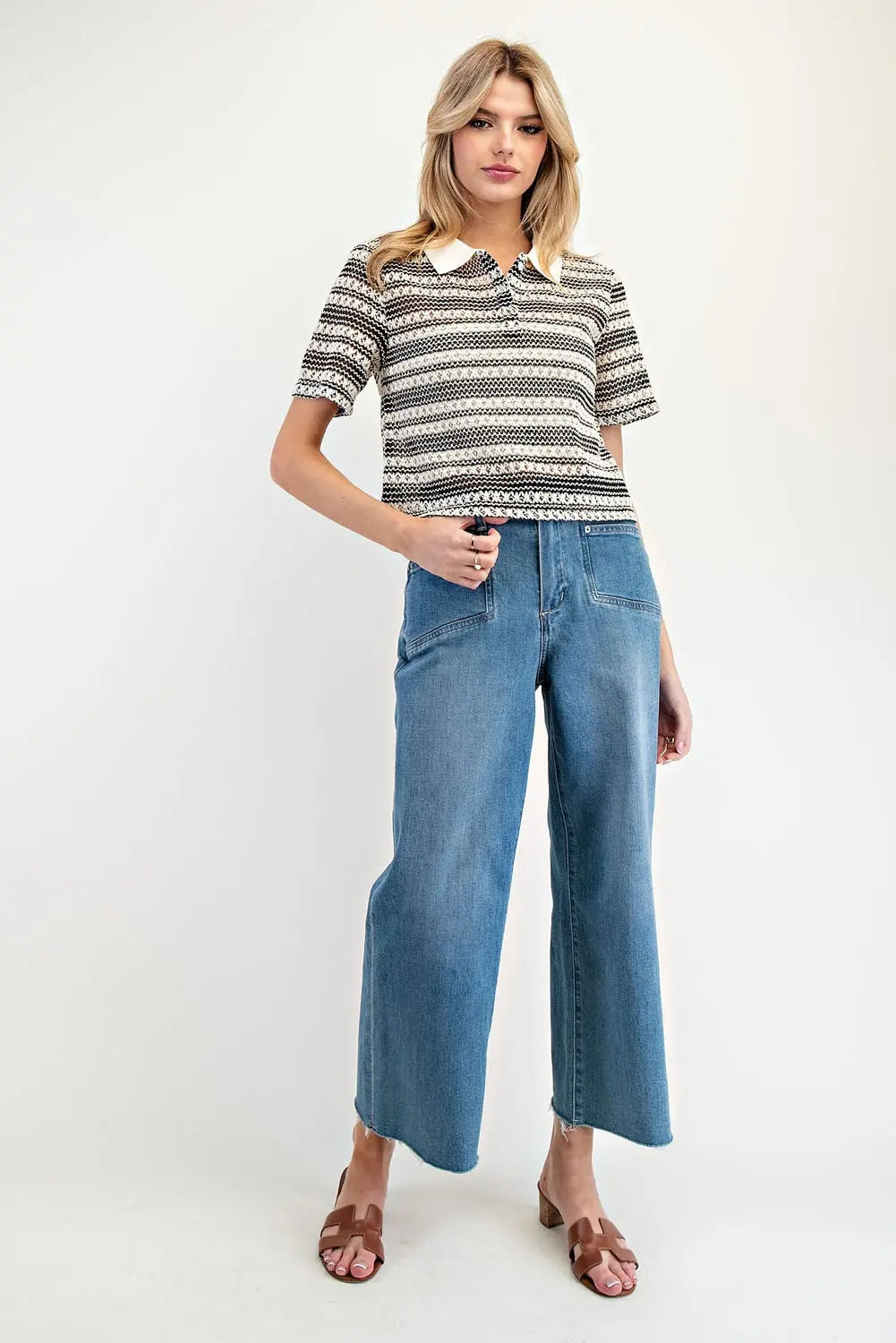 Tori Striped Knit Polo