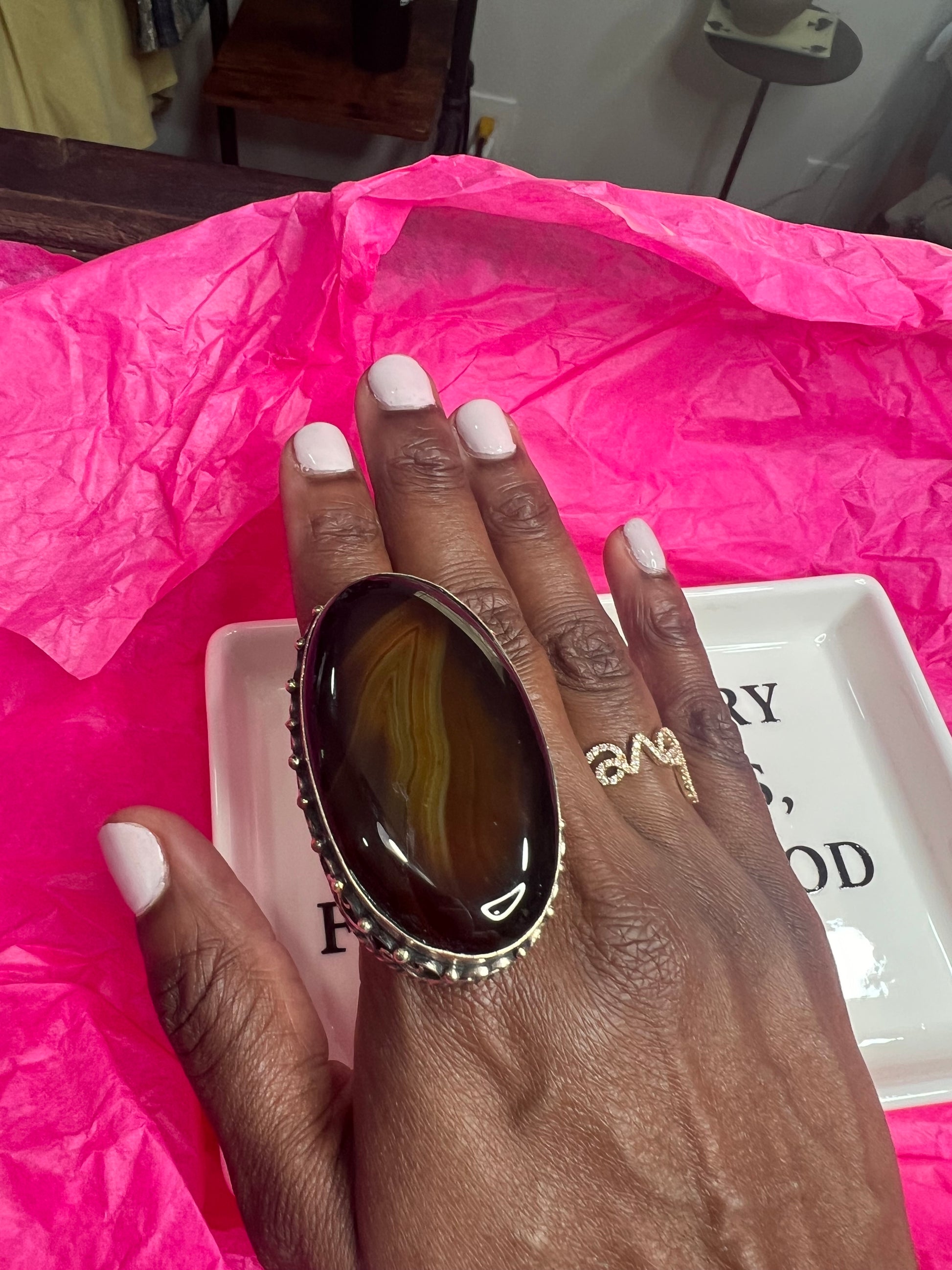 Hazel Oval Agate Ring