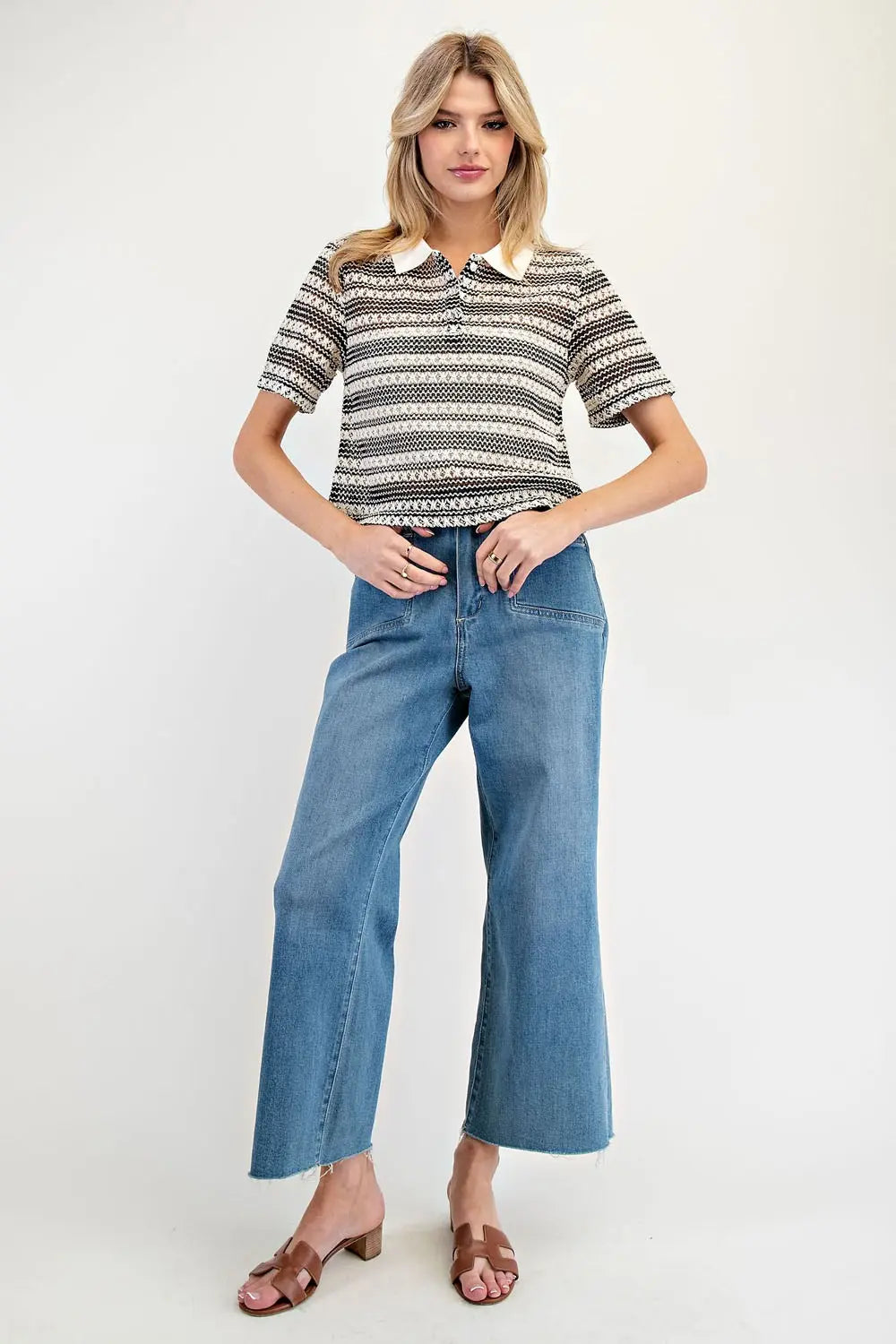 Tori Striped Knit Polo