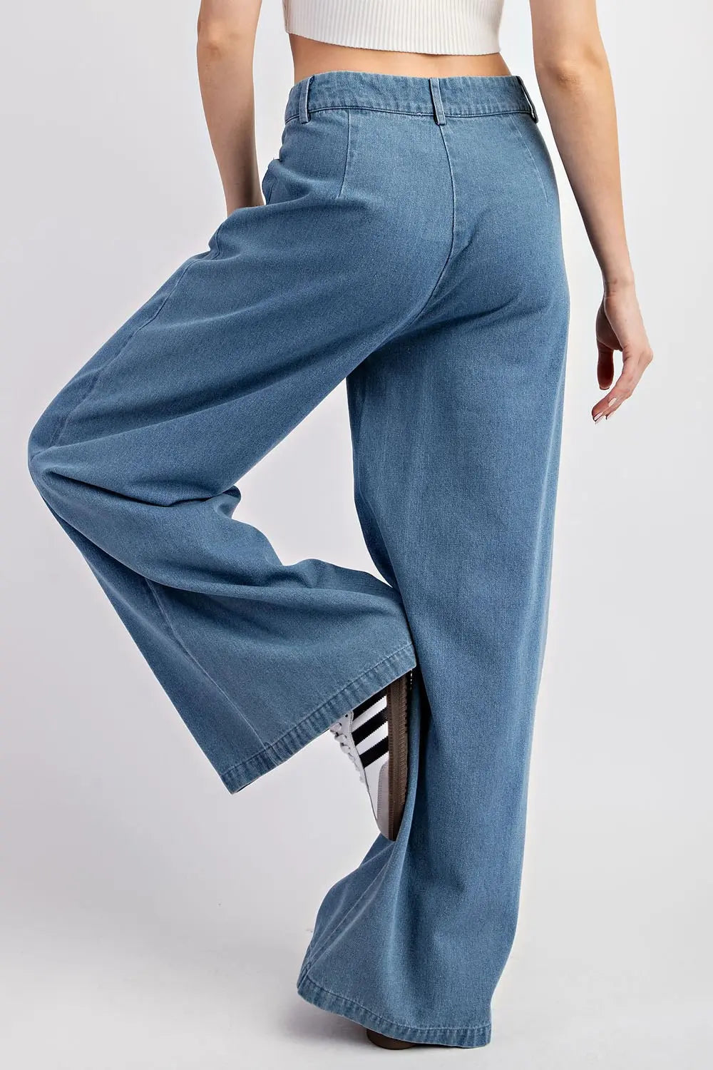 Layla Wide-leg Mineral Washed Denim Pant