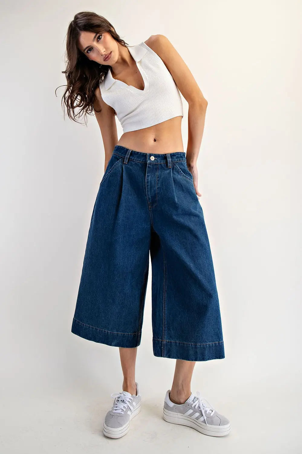 Kori Wide Leg Cropped Denim Jean