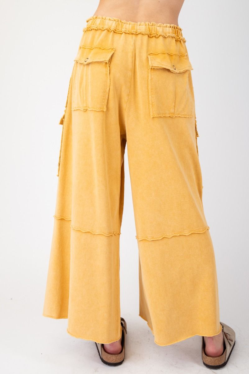 Marlo wide leg terry cargo pants