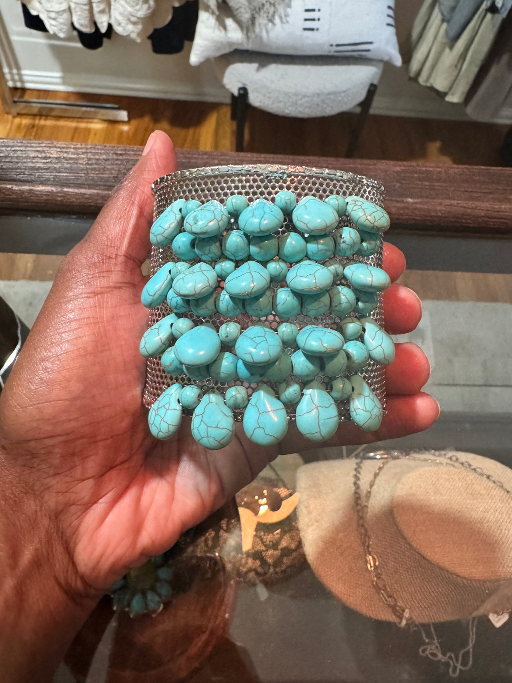 Turquoise Chain Link Cuff