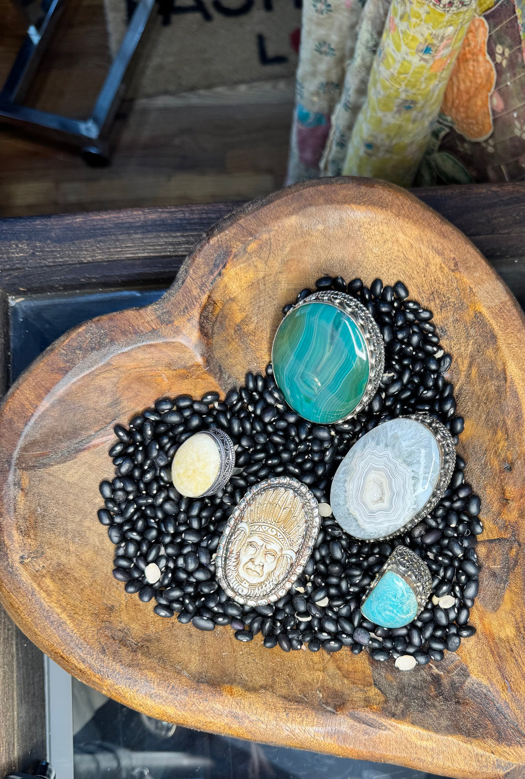 White Sands Oval Agate Ring