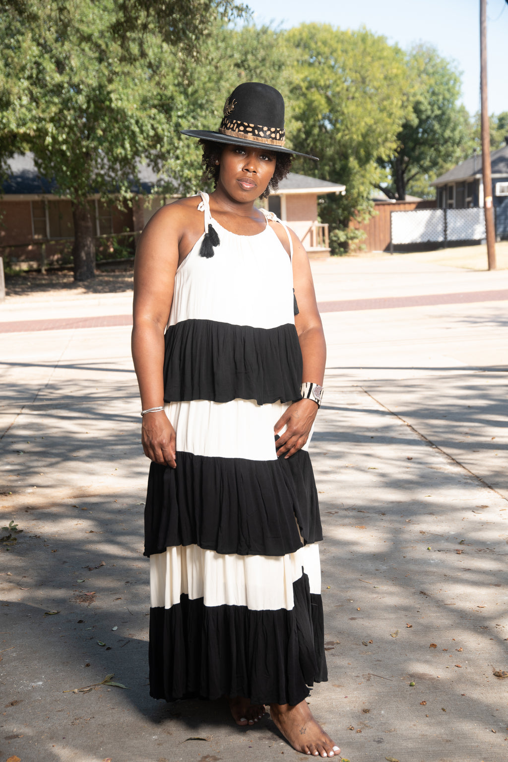 LYNN color block maxi dress
