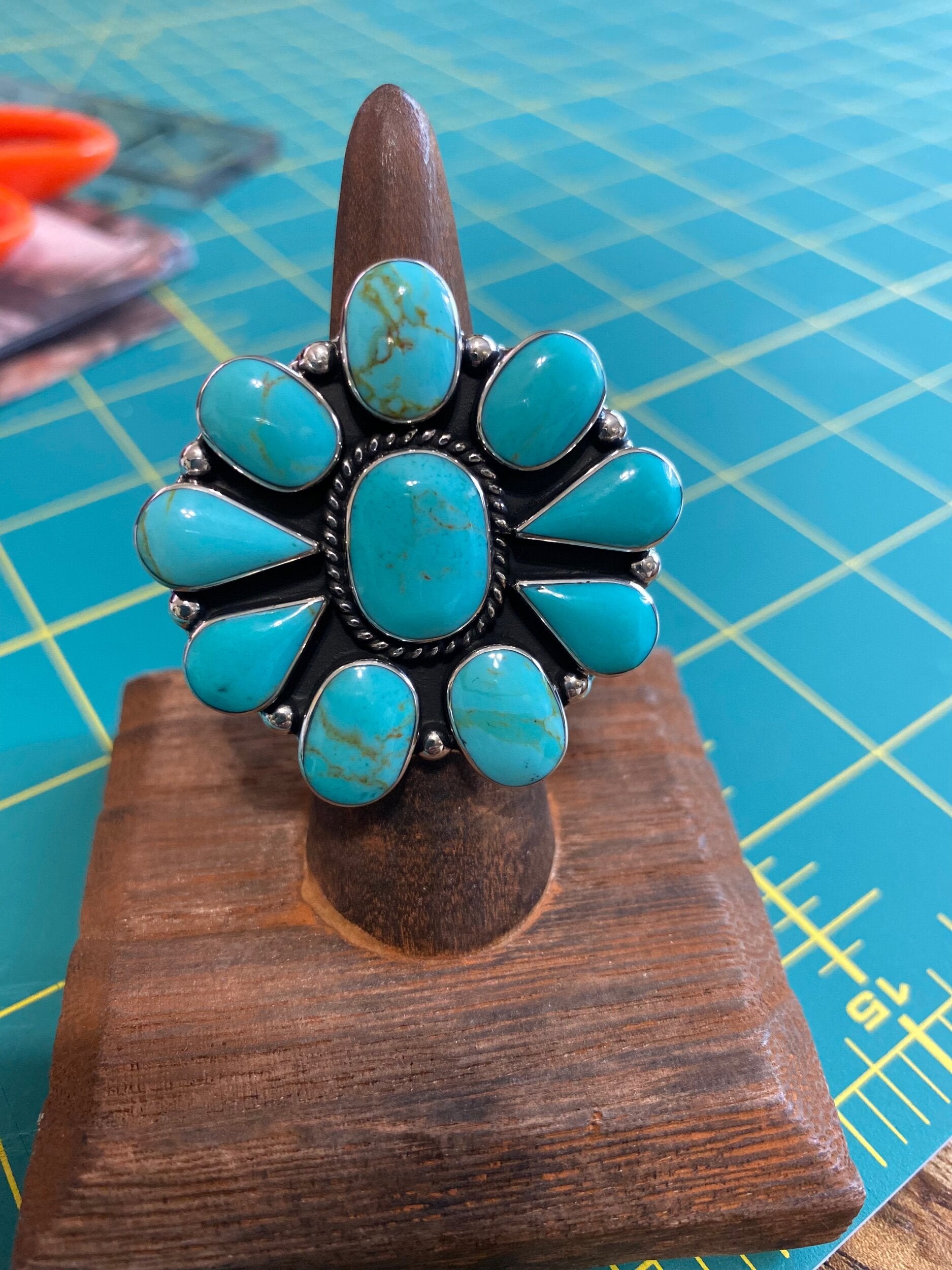Turquoise Flower Ring