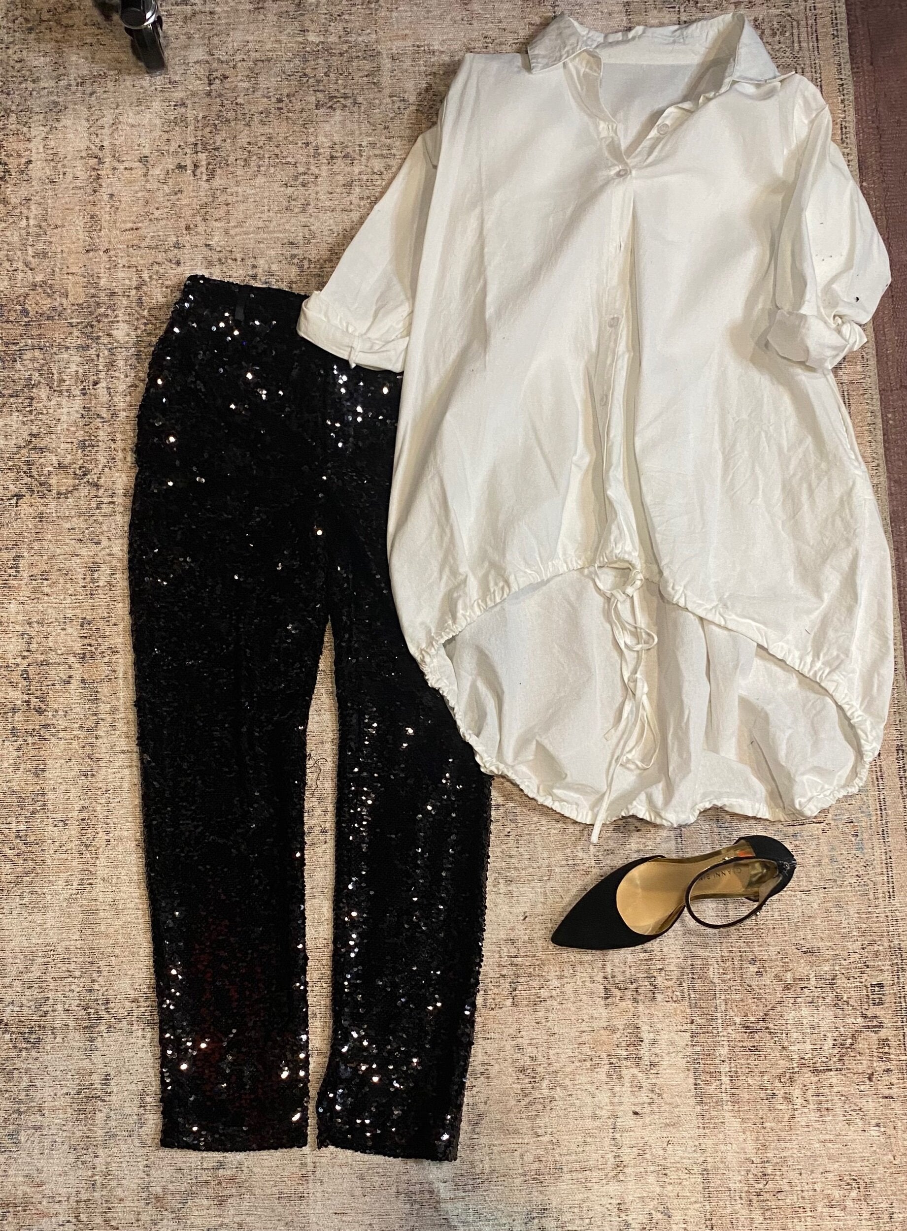 Black Sequin Pants NWT