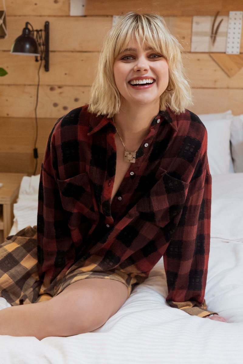 Brandi Ombre Checkerboard Button Down